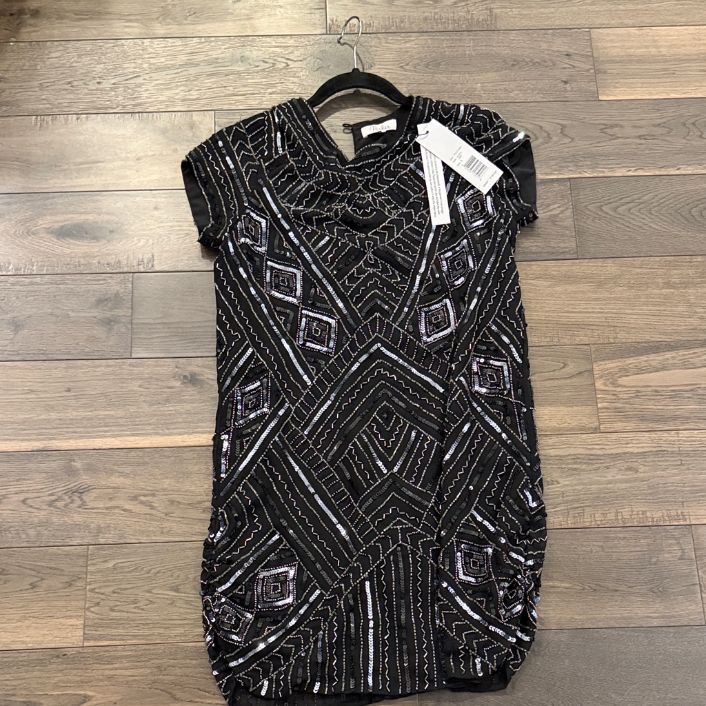 Nwt Parker Black And Silver Sequin Mini Dress Perfect For Nye